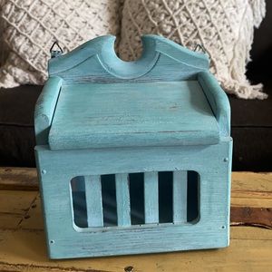 VINTAGE FARMHOUSE HANGING WOODEN RECIPE BOX DECOR